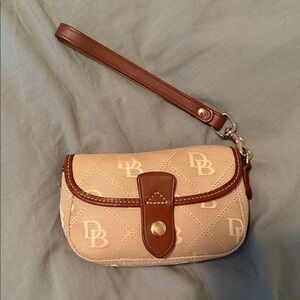 Dooney & Bourke Beige and Brown Wristlet